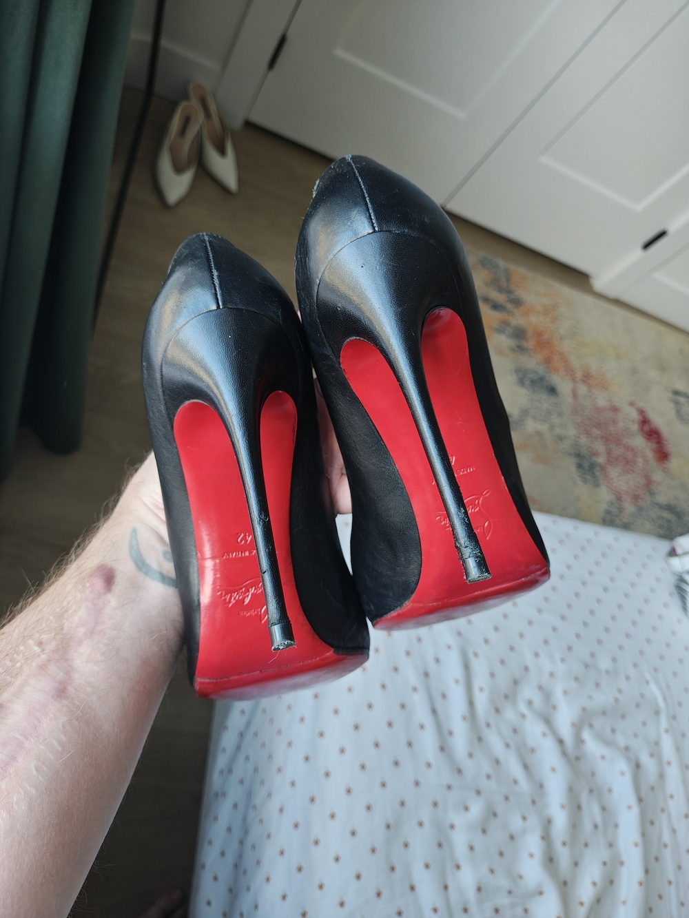 Christian Louboutin Pigalle Follies 120mm Pointed Toe Heels in Black 42